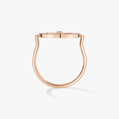 [✨Rose💎]LUCKY MOVE PINK GOLD DIAMOND RING