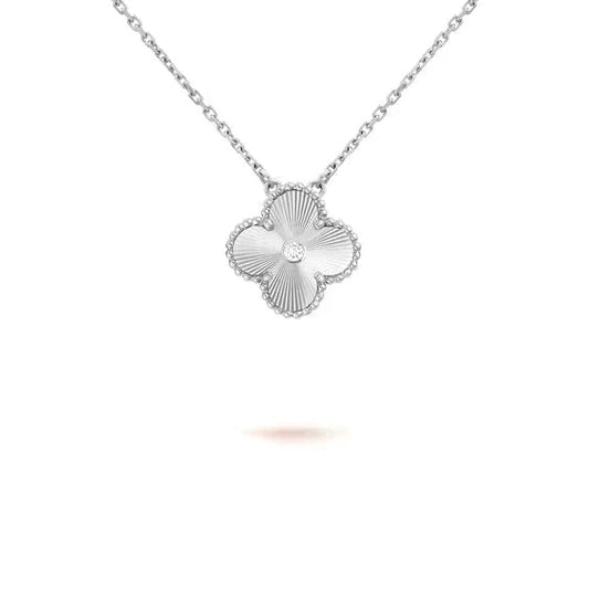 [Rose Jewelry]CLOVER  15MM DIAMOND LASER NECKLACE SILVER
