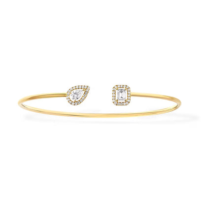 [✨Rose💎]JONC FLEX MY TWIN TOI & MOI SILVER DIAMOND BRACELET