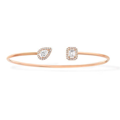 [✨Rose💎]JONC FLEX MY TWIN TOI & MOI SILVER DIAMOND BRACELET