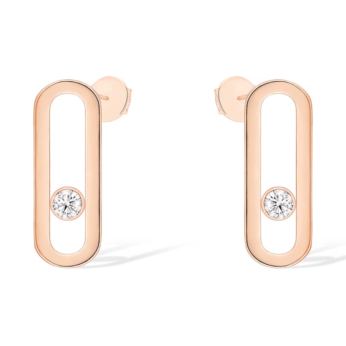[✨Rose💎]MOVE UNO SMALL 1 DIAMOND EARRINGS
