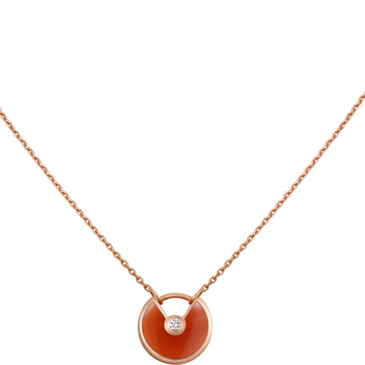 [Rose Jewelry]AMULETTE GOLD CARNELIAN ONYX NECKLACE