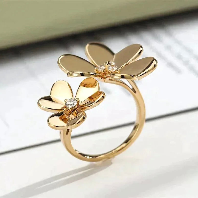 [💎ROSE💎]CLOVER COMOS GOLD DIAMOND RING