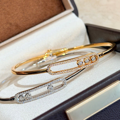 [✨Rose💎]Move Pave Diamond Bangle Bracelet M