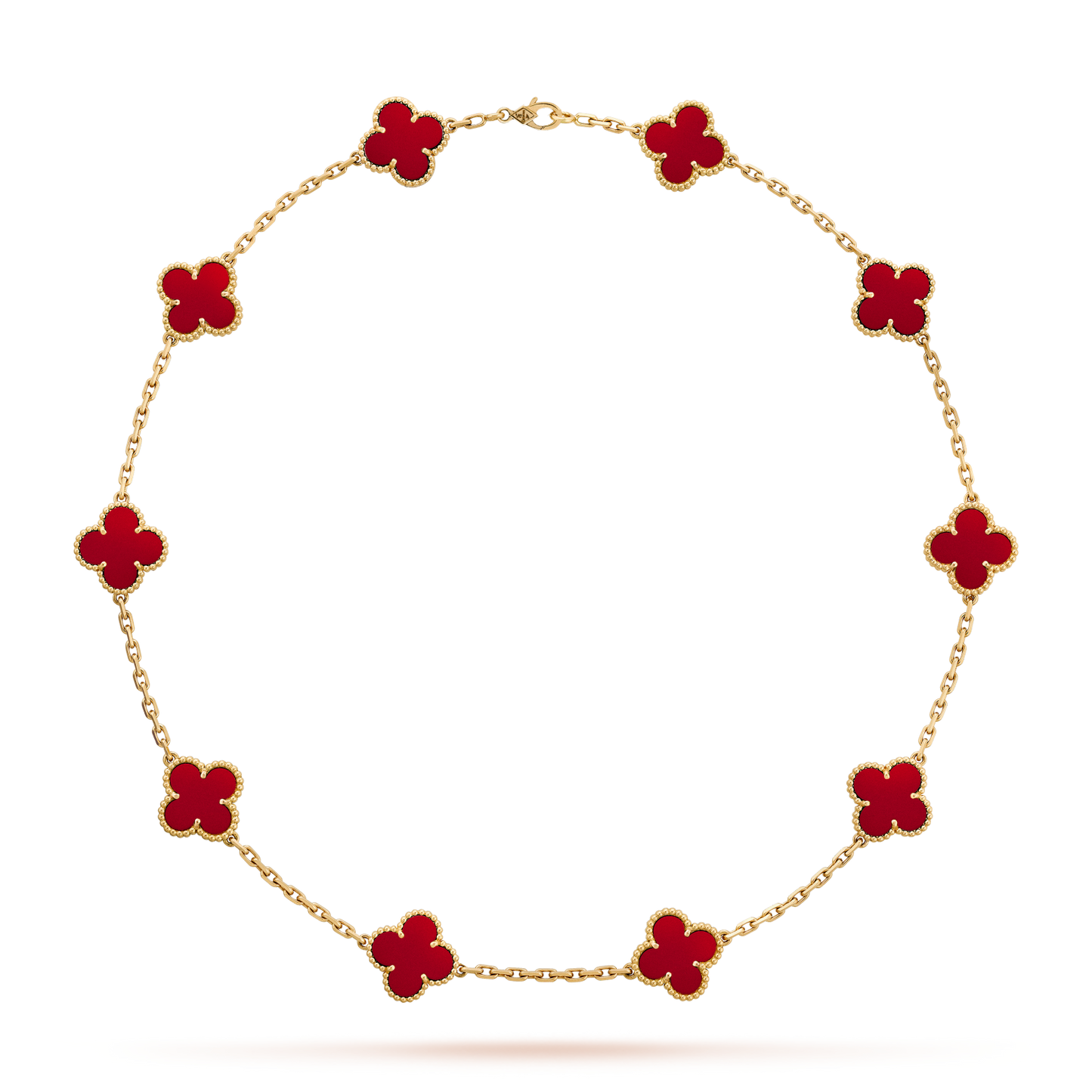 [Rose Tomorrow]CLOVER 10 MOTIFS CARNELIAN NECKLACE