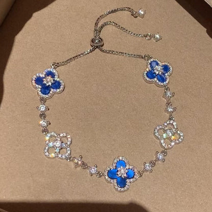 [Rose Tomorrow]CLOVER 5 MOTIF PINK BLUE RED WHITE BRACELET