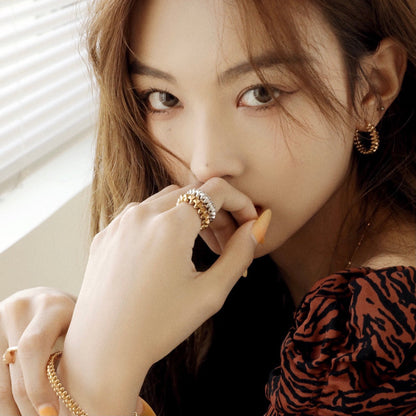 [Rose Jewelry]CLASH SMALL HOOP EARRINGS