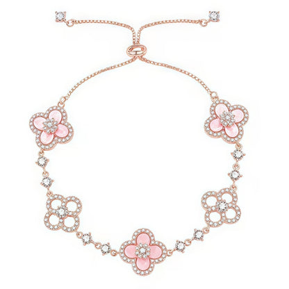 [Rose Tomorrow]CLOVER 5 MOTIF PINK BLUE RED WHITE BRACELET