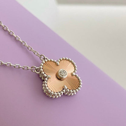 [💎ROSE💎 ]CLOVER 15MM DIAMOND LASER NECKLACE- CHRISTMAS 2024 SPECIAL EDITION