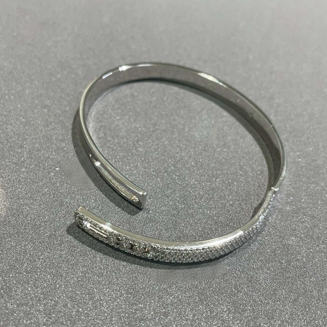 [✨Rose💎]Move Noa Rose Gold Pave Diamond Bangle Bracelet
