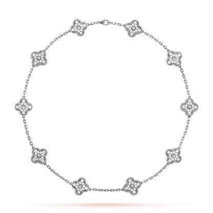 [Rose Tomorrow]CLOVER 10 MOTIFS DIAMOND NECKLACE