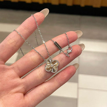[💎ROSE💎 ]CLOVER 15MM DIAMOND LASER NECKLACE- CHRISTMAS 2024 SPECIAL EDITION