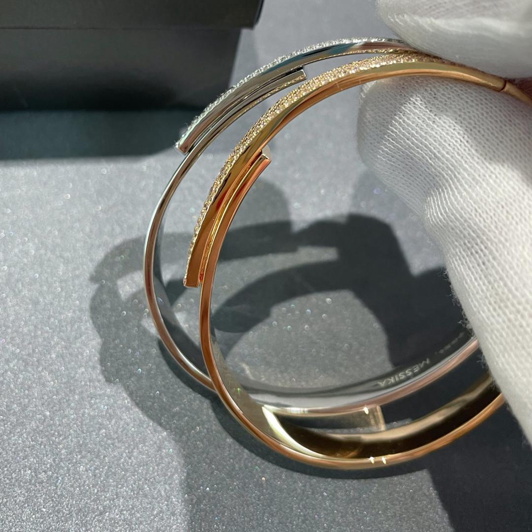 [✨Rose💎]Move Noa Rose Gold Pave Diamond Bangle Bracelet