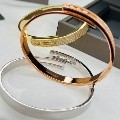 [✨Rose💎]Move Noa Rose Gold Pave Diamond Bangle Bracelet
