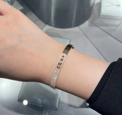 [✨Rose💎]Move Noa Rose Gold Pave Diamond Bangle Bracelet