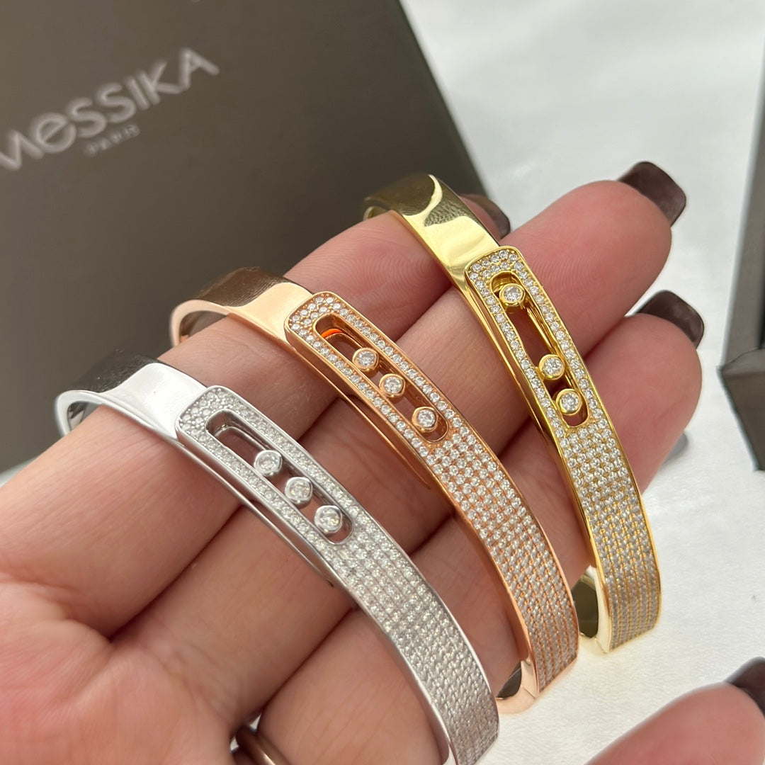 [✨Rose💎]Move Noa Rose Gold Pave Diamond Bangle Bracelet