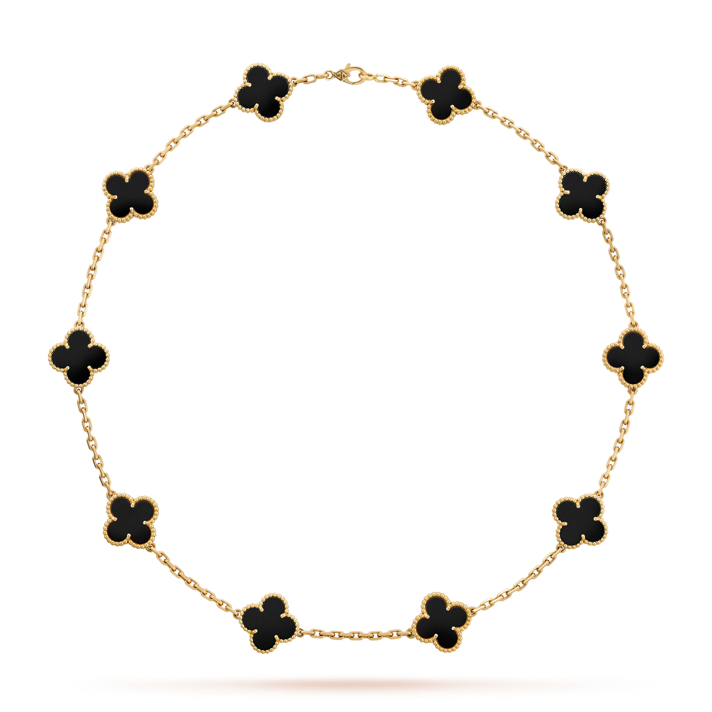 [Rose Tomorrow]CLOVER 10 MOTIFS ONYX NECKLACE