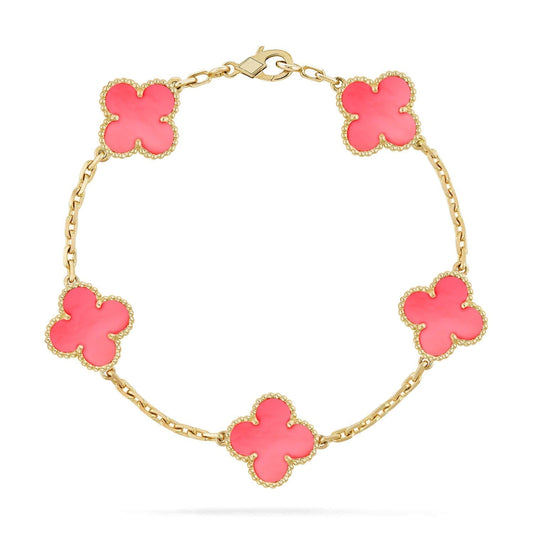 [Rose Jewelrys]CLOVER 5 PINK MOP BRACELET
