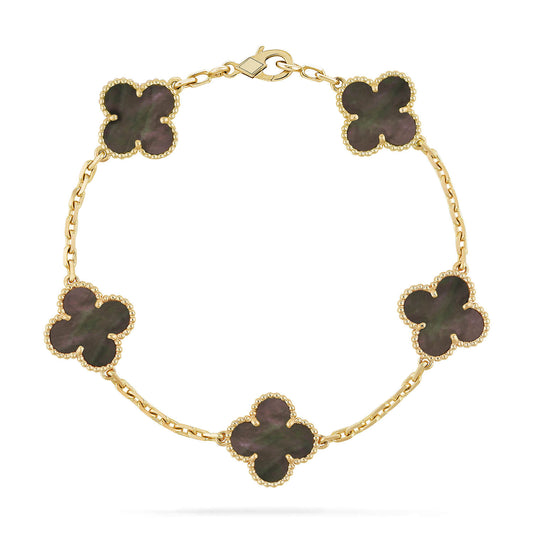 [Rose Jewelrys]CLOVER 5 MOTIF GRAY MOP  BRACELET