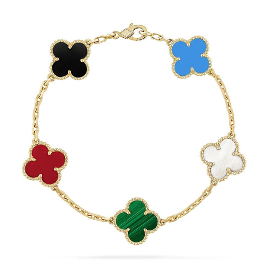 [Rose Jewelrys]CLOVER 5 MOTIFS MULTICOLOR  BRACELET
