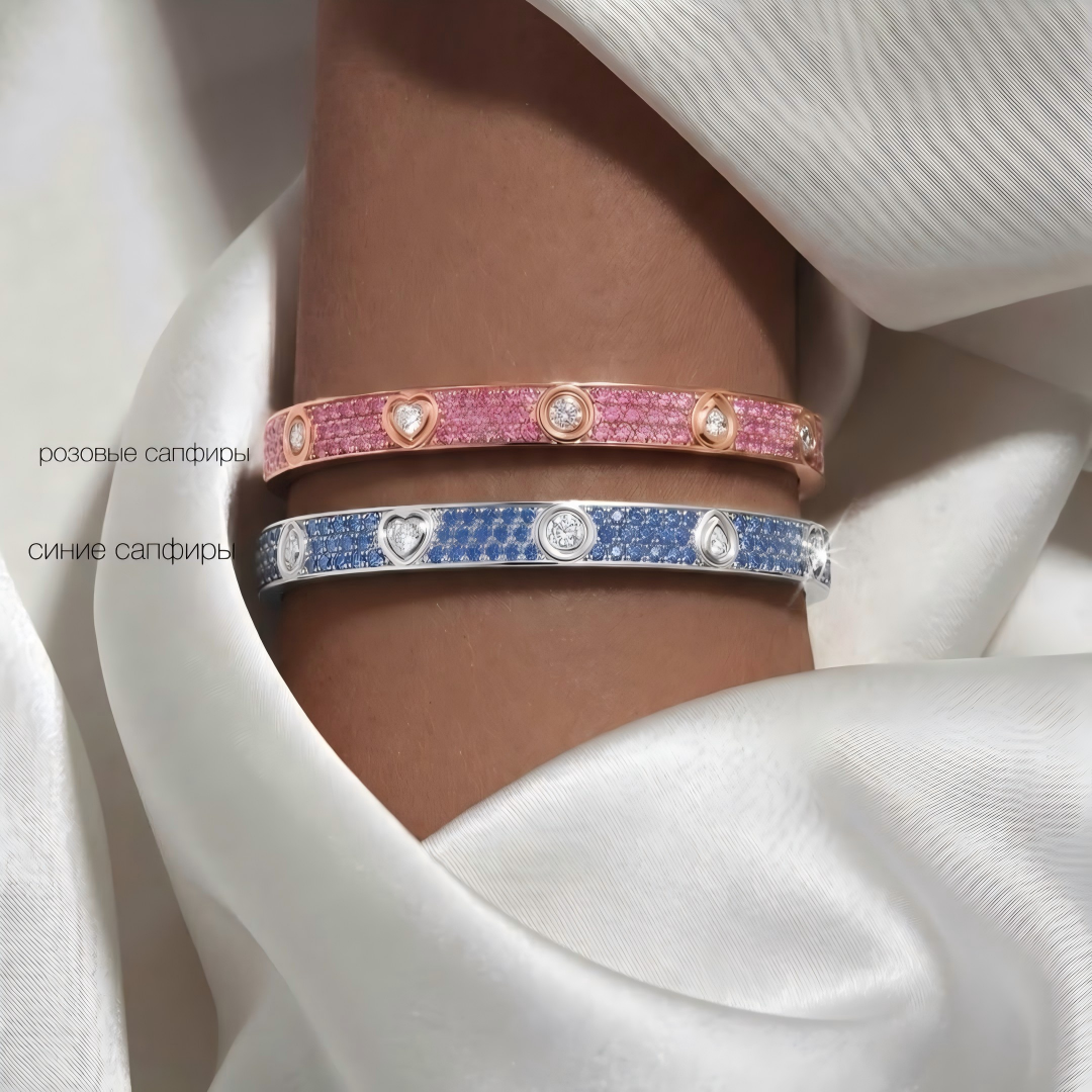 [✨Rose💎]2026 PAVE GEMSTONE LOVE BRACELET 6.1MM 10 DIAMONDS