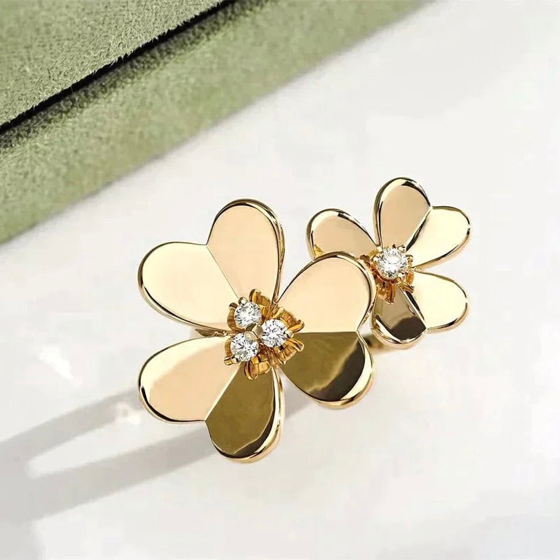 [💎ROSE💎]CLOVER COMOS GOLD DIAMOND RING