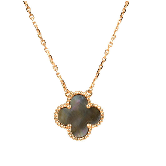 [💎ROSE💎]CLOVER 15MM  GRAY MOTHER OF PEARL NECKLACE