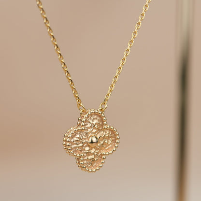 [💎ROSE💎]CLOVER 15MM  BRONZING NECKLACE