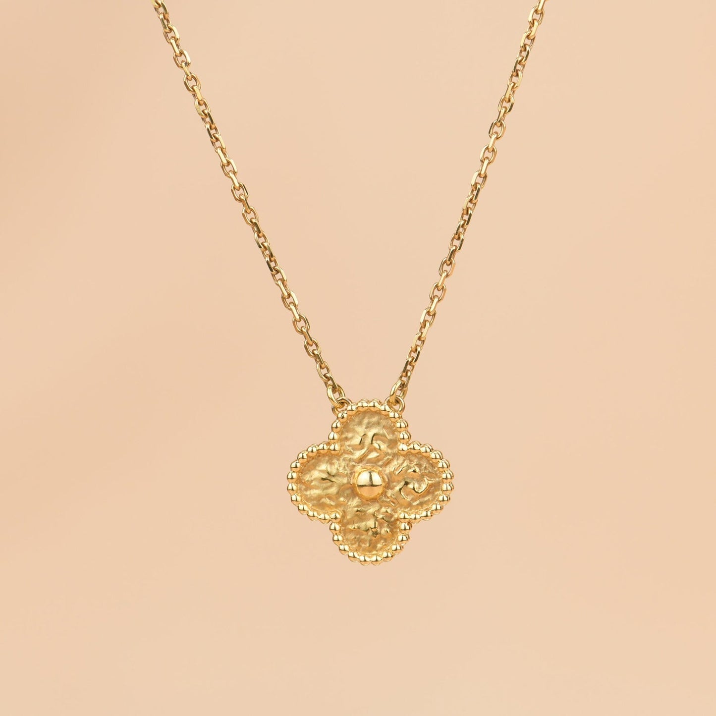 [💎ROSE💎]CLOVER 15MM  BRONZING NECKLACE