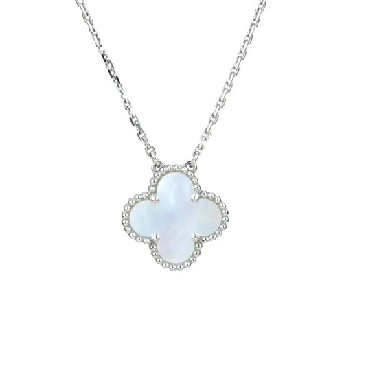 [💎ROSE💎]CLOVER  15MM WHITE MOTHER-OF-PEARL SILVER