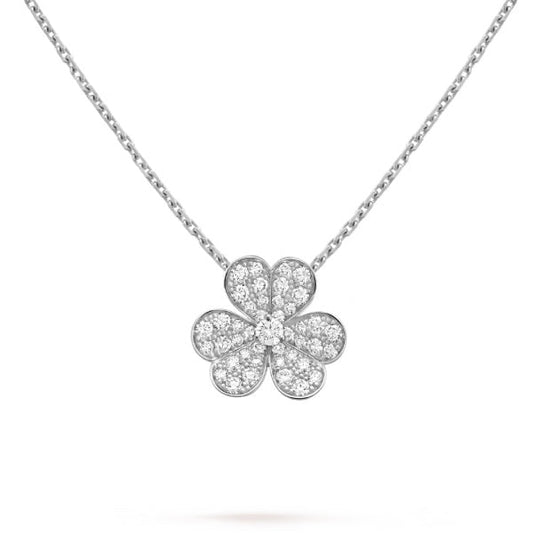 [💎ROSE💎]CLOVER DIAMOND NECKLACE SILVER