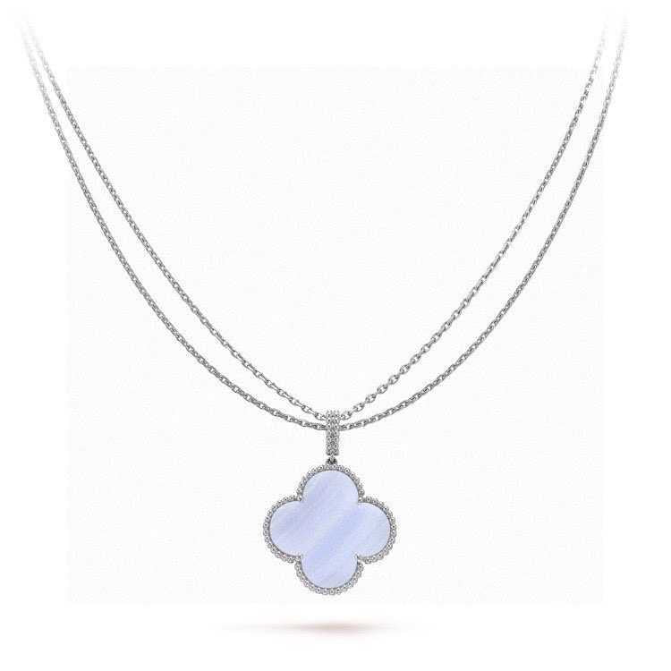 [Rose Tomorrow]CLOVER 25MM NECKLACE AMETHYST SILVER