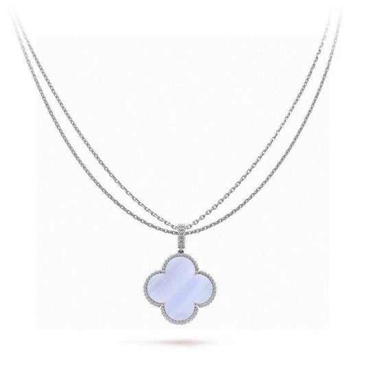 [Rose Tomorrow]CLOVER 25MM NECKLACE AMETHYST SILVER