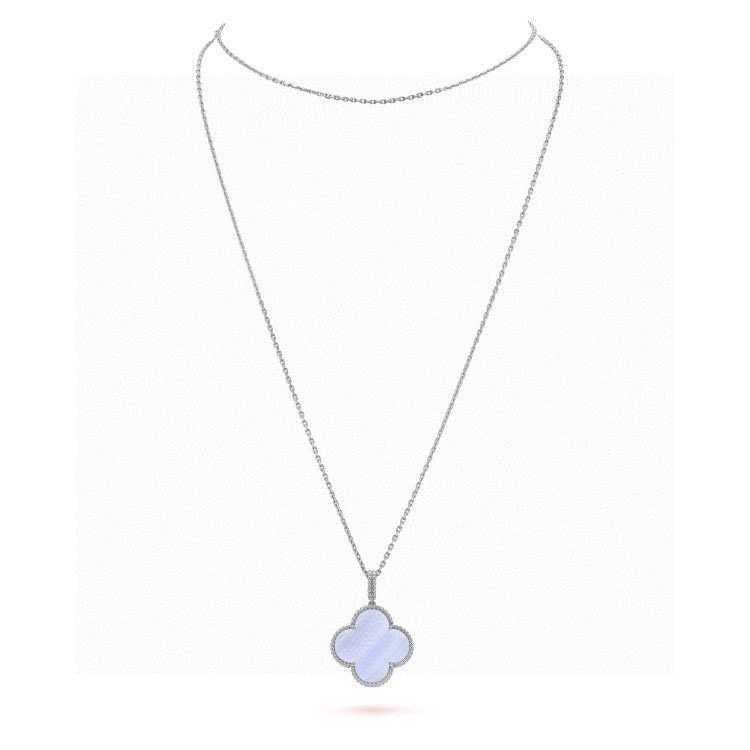 [Rose Tomorrow]CLOVER 25MM NECKLACE AMETHYST SILVER