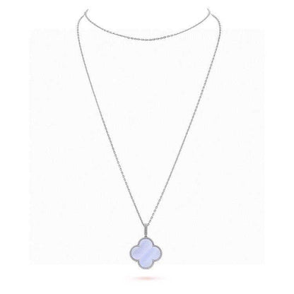 [Rose Tomorrow]CLOVER 25MM NECKLACE AMETHYST SILVER