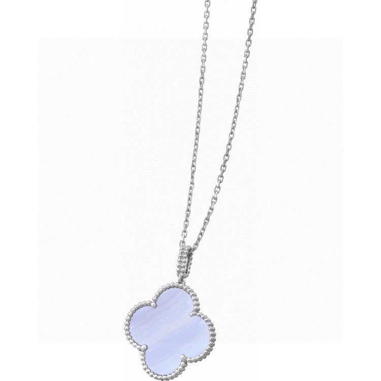 [Rose Tomorrow]CLOVER 25MM NECKLACE AMETHYST SILVER