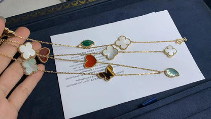 [Rose Tomorrow] LUCKY CLOVER 11 MOTIF NECKLACE