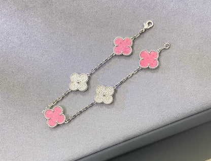 [Rose Tomorrow]2025 NEW ROSE PINK INTERLEAVED GOLD 5-FLOWER BRACELET