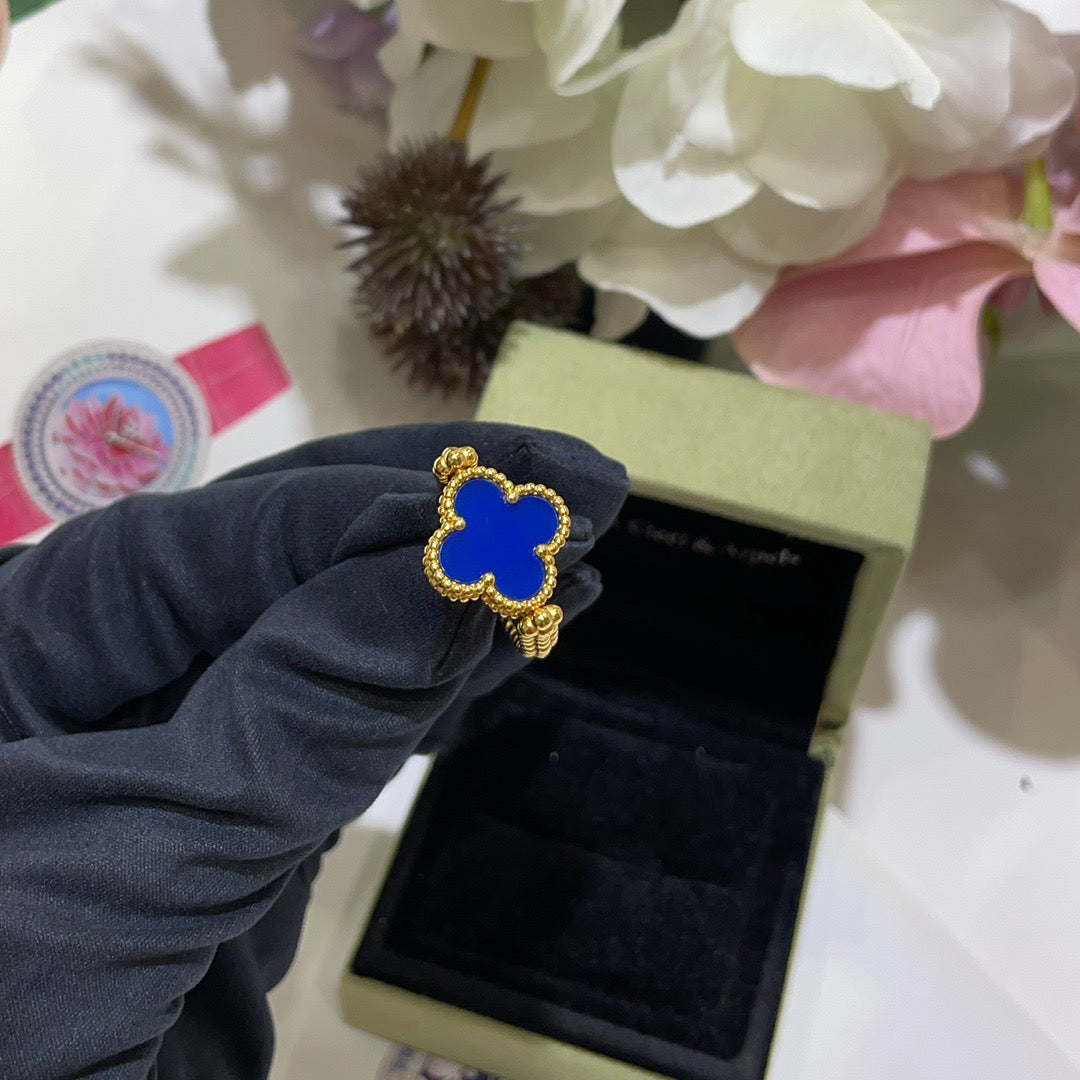 [Rose Tomorrow]CLOVER RIVERSIBLE BLUE AGATE RING