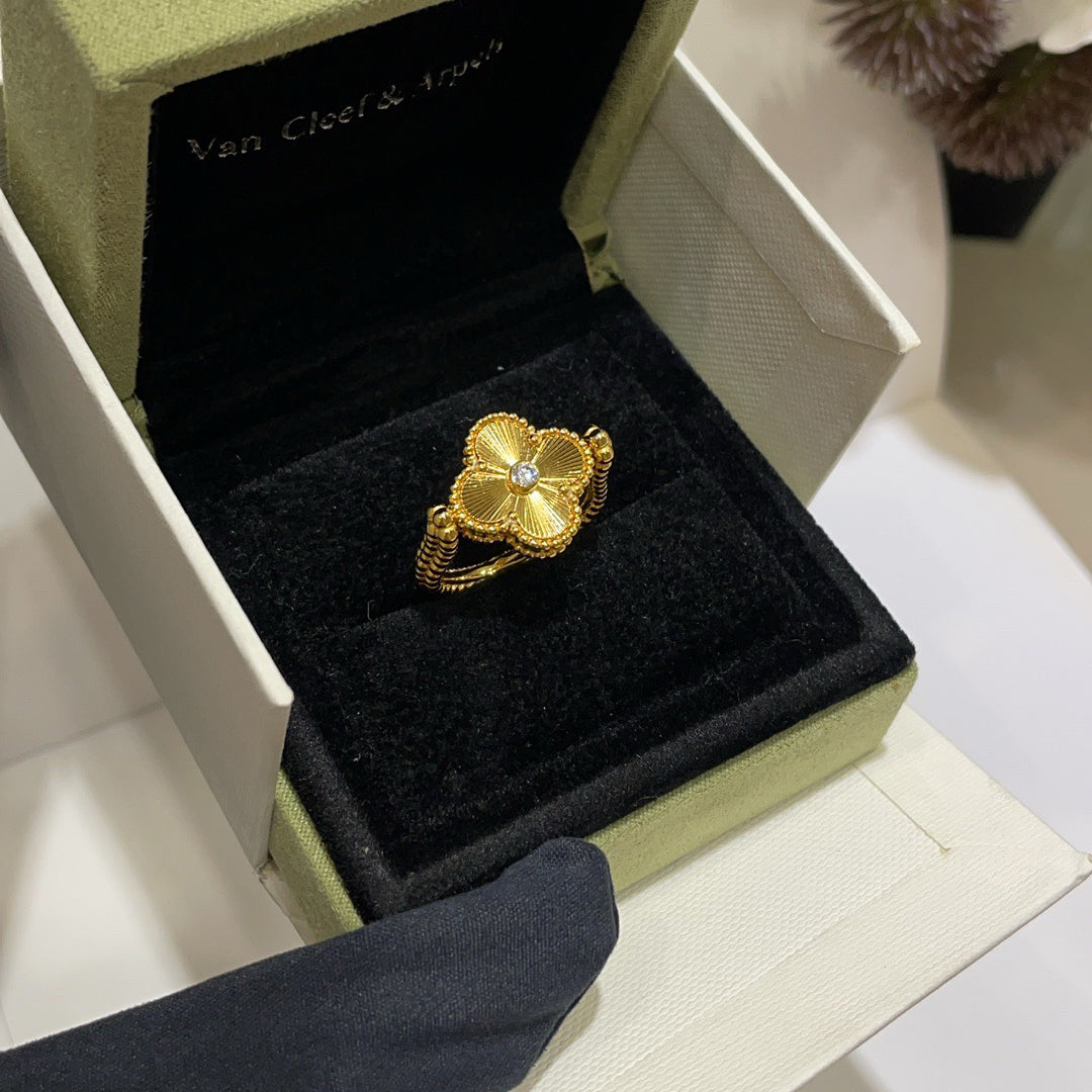 [Rose Tomorrow]CLOVER RIVERSIBLE BLUE AGATE RING