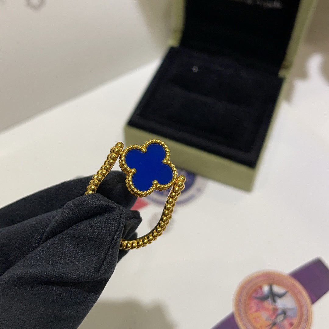[Rose Tomorrow]CLOVER RIVERSIBLE BLUE AGATE RING