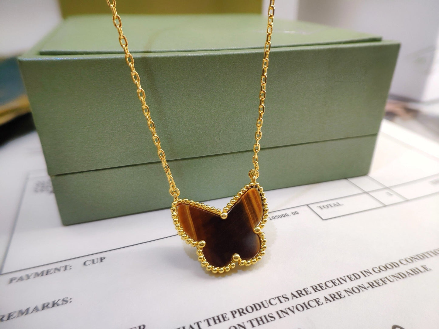 [Rose Tomorrow] TIGER__ EYE BUTTERFLY NECKLACE