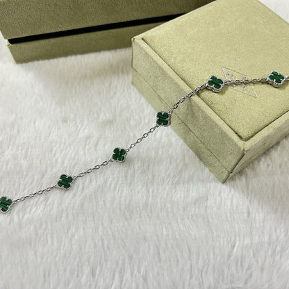 [Rose Tomorrow]CLOVER 6 MOTIF MALACHITE BRACELET