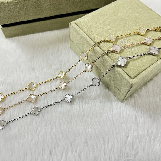 [💎ROSE💎]CLOVER 6 MOTIF WHITE MOP BRACELET