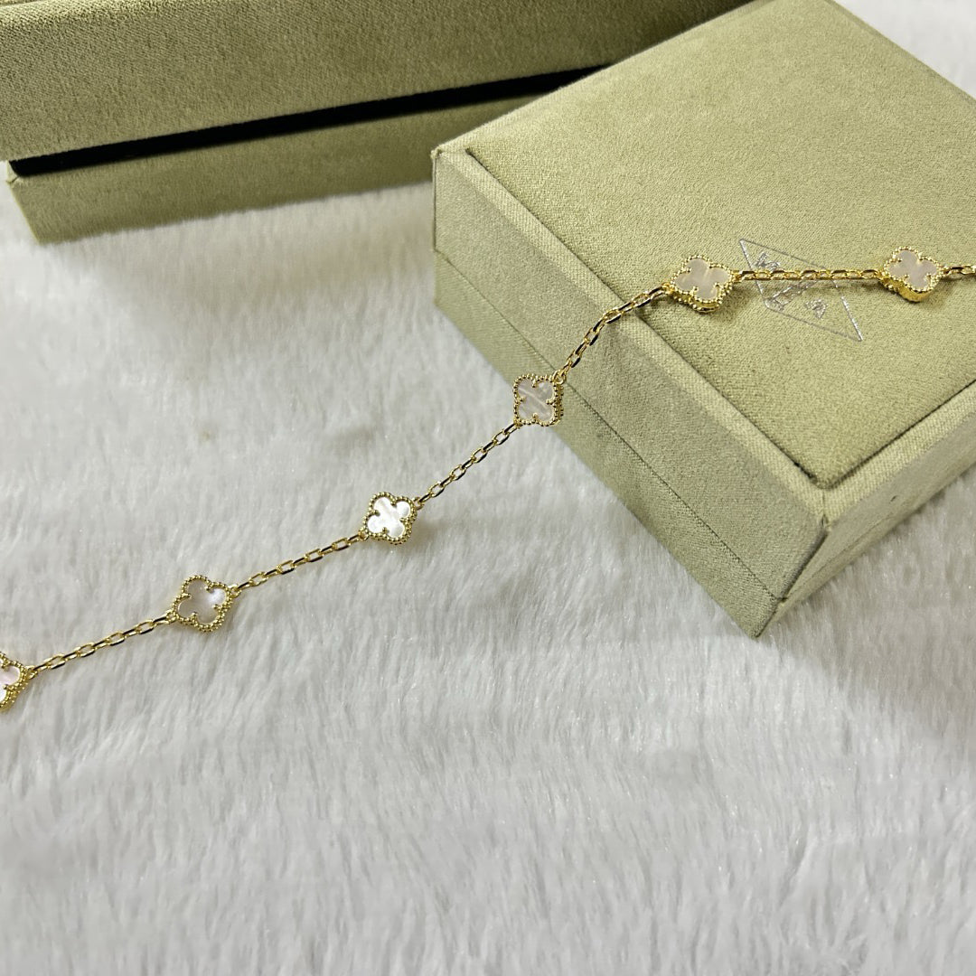 [💎ROSE💎]CLOVER 6 MOTIF WHITE MOP BRACELET