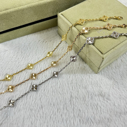 [💎ROSE💎]CLOVER 6 MOTIF DIAMOND BRACELET
