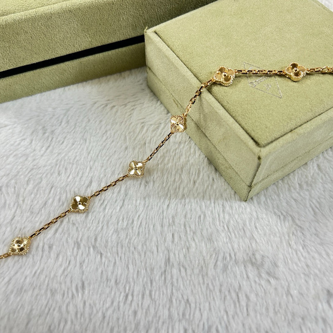 [Rose Tomorrow]CLOVER 6 MOTIF DIAMOND BRACELET