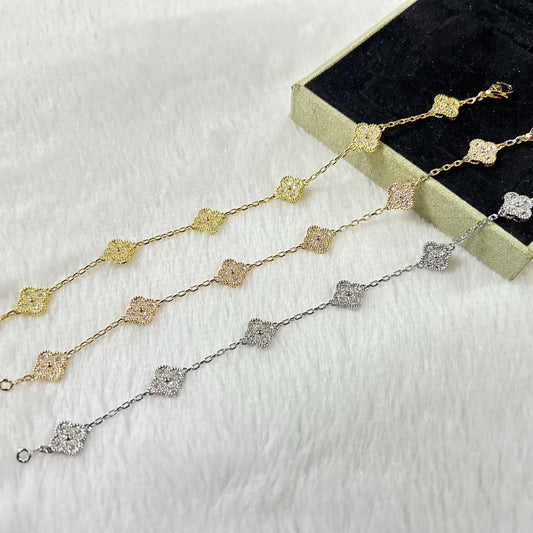 [💎ROSE💎]CLOVER 6 MOTIF DIAMOND BRACELET