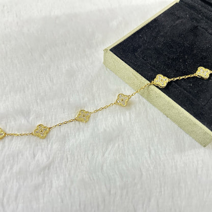 [Rose Tomorrow]CLOVER 6 MOTIF DIAMOND BRACELET