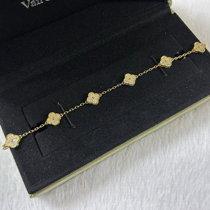 [Rose Tomorrow]CLOVER 6 MOTIF DIAMOND BRACELET